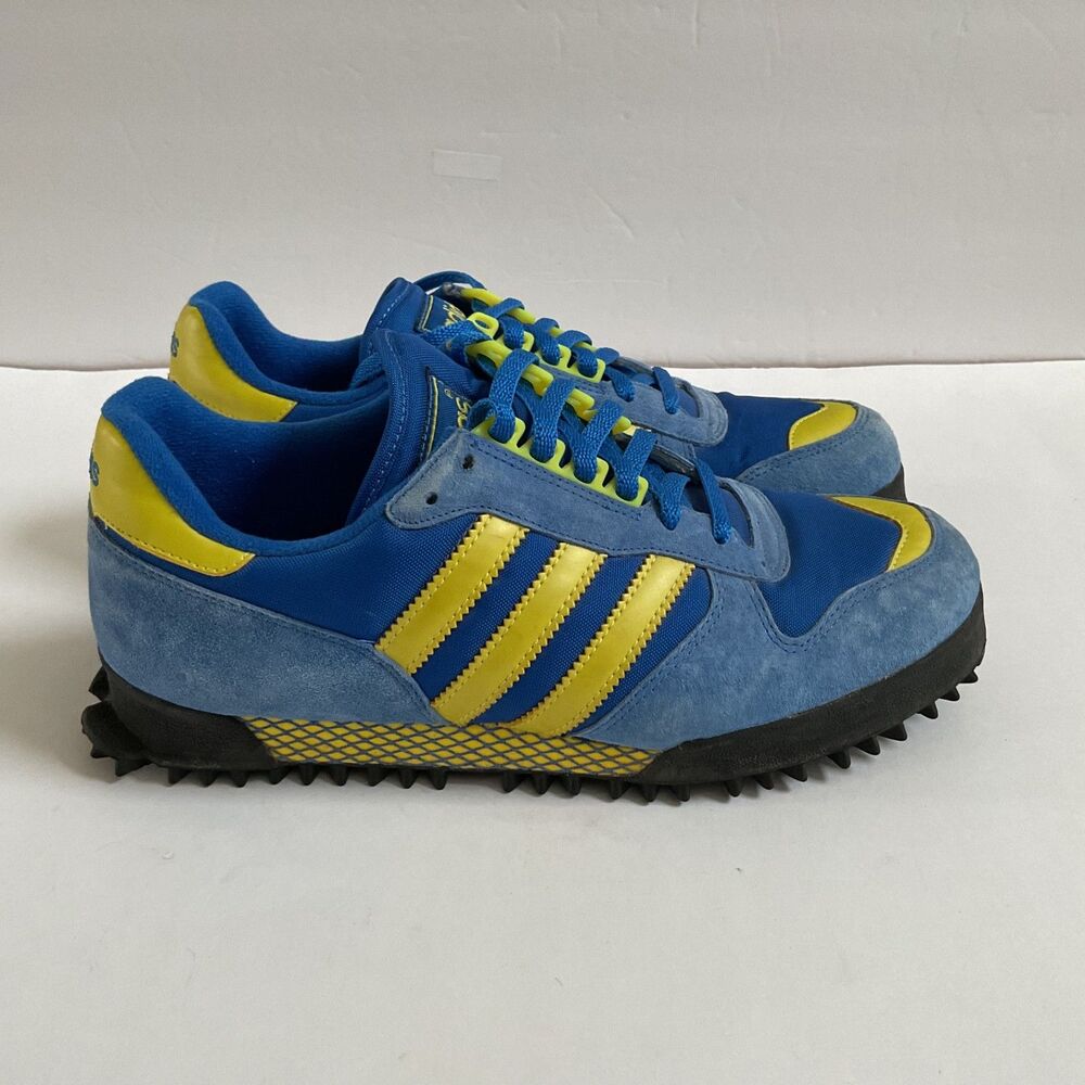 Adidas Marathon TR Nylon Blue Lemon Sneakers Mens Sz 10.5